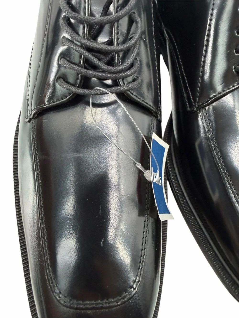Stacy Adams Men's Black Shoe Lace Square Toe Wing Tip Dress Shoes Size 9.5 New